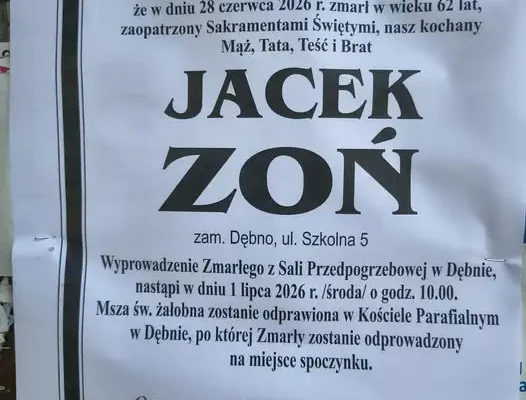 Odszedł Jacek Zoń – dyrektor szkoły w Dębnie