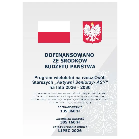 Ponad 300 tys. zł na Dzienny Dom Senior+ w gminie Proszowice