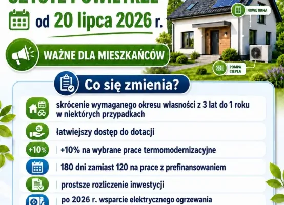 Zmiany w programie Czyste Powietrze od 20 lipca 2026 r.