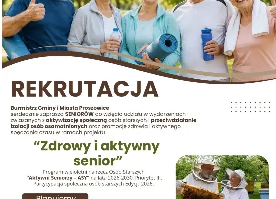 Seniorzy z Proszowic – rusza rekrutacja do projektu „Zdrowy i aktywny senior”