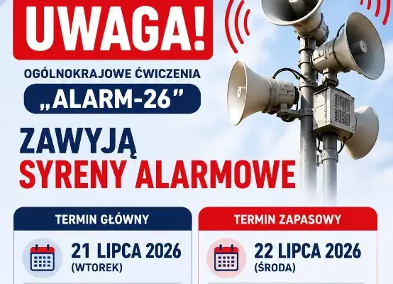 Ćwiczenia „ALARM-26” w Proszowicach – 21 lipca zawyją syreny