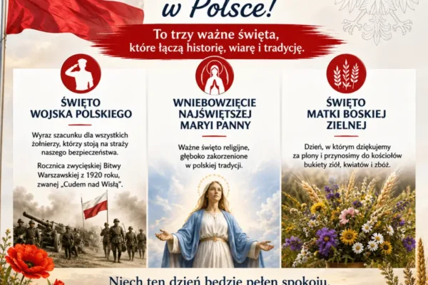 15 sierpnia 2026 – Święto Wojska Polskiego, Wniebowzięcie NMP i Matki Boskiej Zielnej