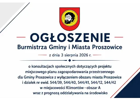 Ruszą konsultacje społeczne w sprawie planu zagospodarowania gminy Proszowice