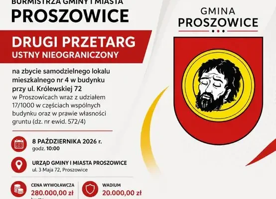 Drugi przetarg na mieszkanie przy Królewskiej 72 w Proszowicach