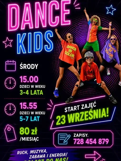 Zajęcia taneczne DANCE KIDS w Proszowicach – start 23 września